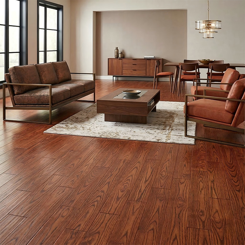 Oak Brown Yellow High Gloss Solid Wood Flooring