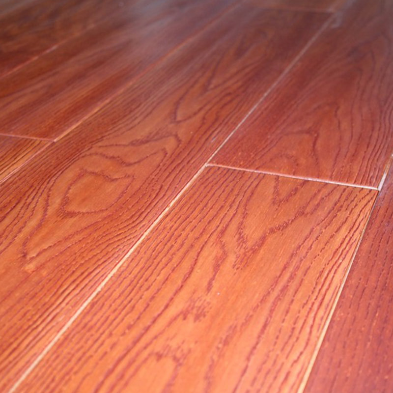 Oak Red Brown High Gloss Solid Wood Flooring