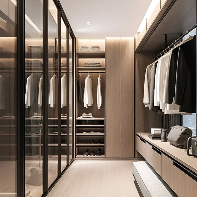 Bvlgari Dark Obsidian Bespoke Panoramic Walk-in Closet